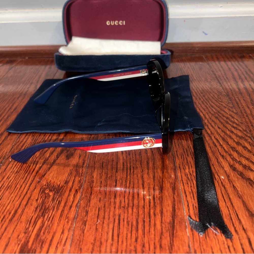 Gucci Tricolor Sunglasses with Red, Blue, and White - Picture 5 of 7